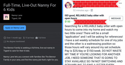 29 Really Entitled And Delusional Parents Who Had The Nerves To Post These Nanny Job Ads That Are Truly Horrible