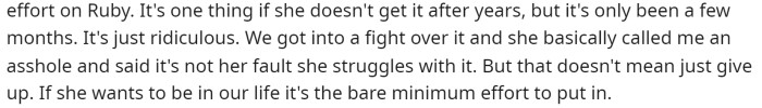 It resulted in a fight, but he's not giving up because he feels that it is the bare minimum he could do.