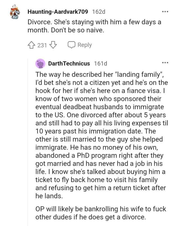 The OP shouldn't be naive