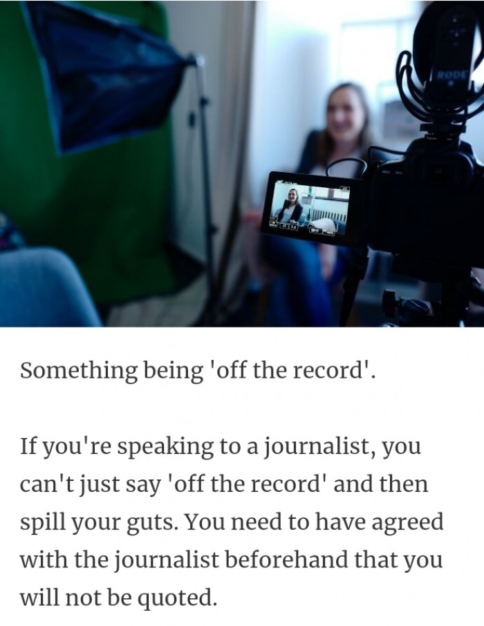 20. Agree with the journalist before hand