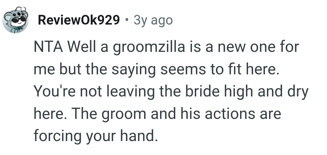 The OP's not leaving her high and dry