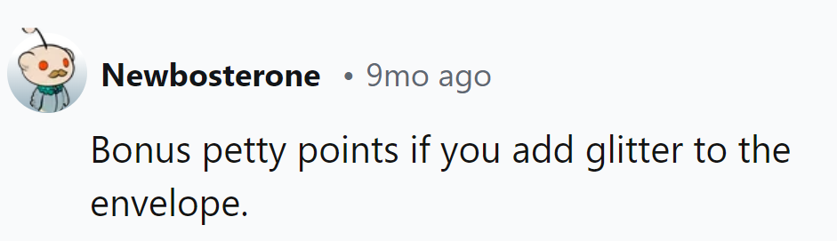 Adding glitter to the envelope: making sure their day sparkles just a bit more.