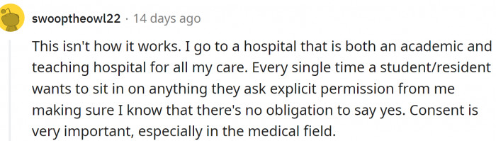 There Is a Rule About Consent Even in Teaching Hospitals