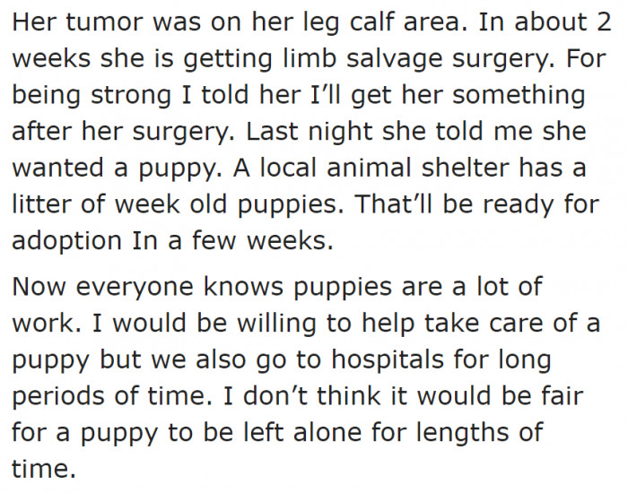 This teenager wants a dog.