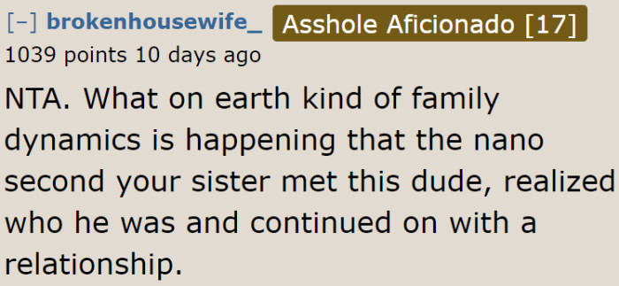 This family just makes you wonder how much they value the OP.