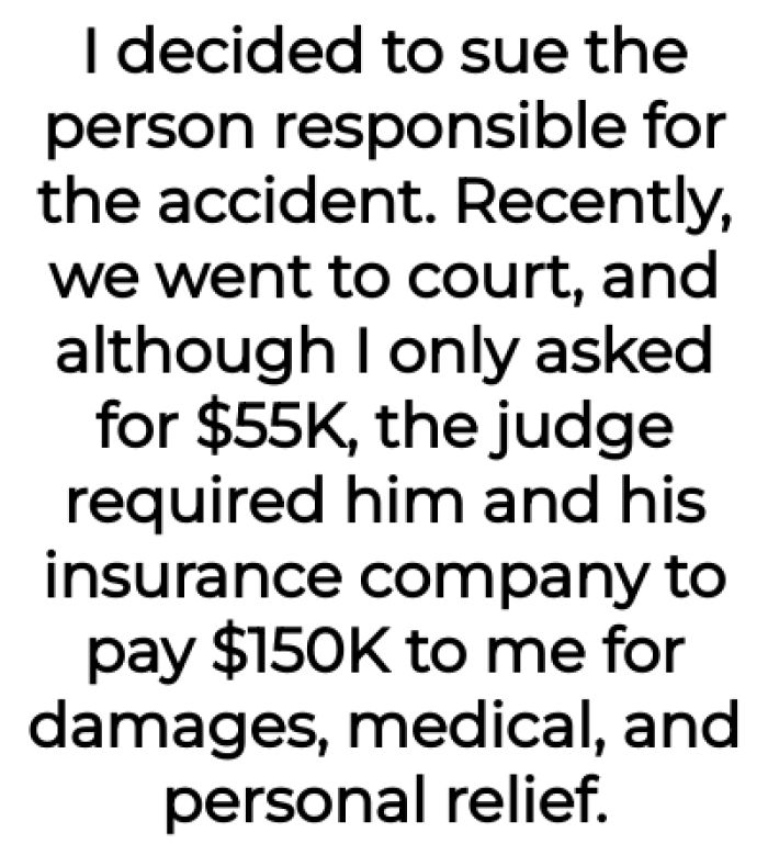 OP received a $150K settlement