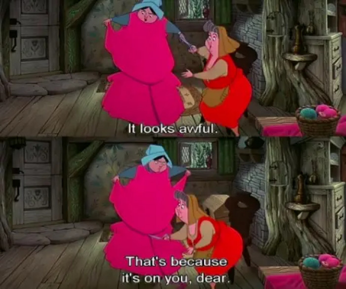 37. In Sleeping Beauty, when Merryweather got absolutely demolished by Flora