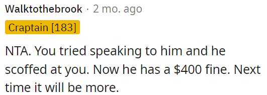 If it happens again, the consequences will be harsher.