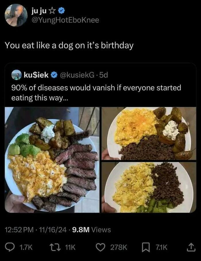 Person reacting to prison-style food, comparing it to war crime