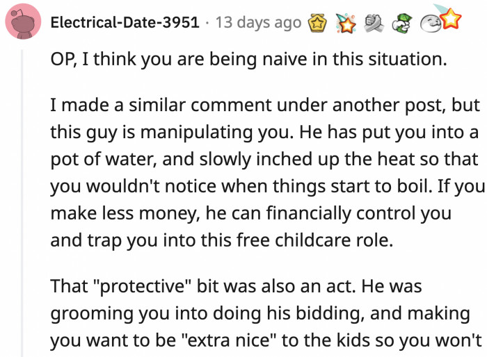 This is a great assessment of OP's predicament