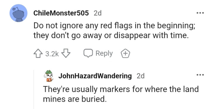 23. Do not ignore the red flags at the start