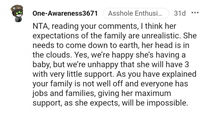 Her head is in the clouds