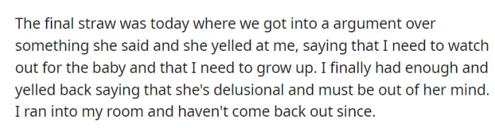 Things got even more carried away when OP and her mother got into an argument, and she was yelled at for not 