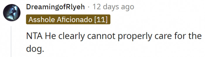 11. The naked man isn't in a condition to be a dog dad