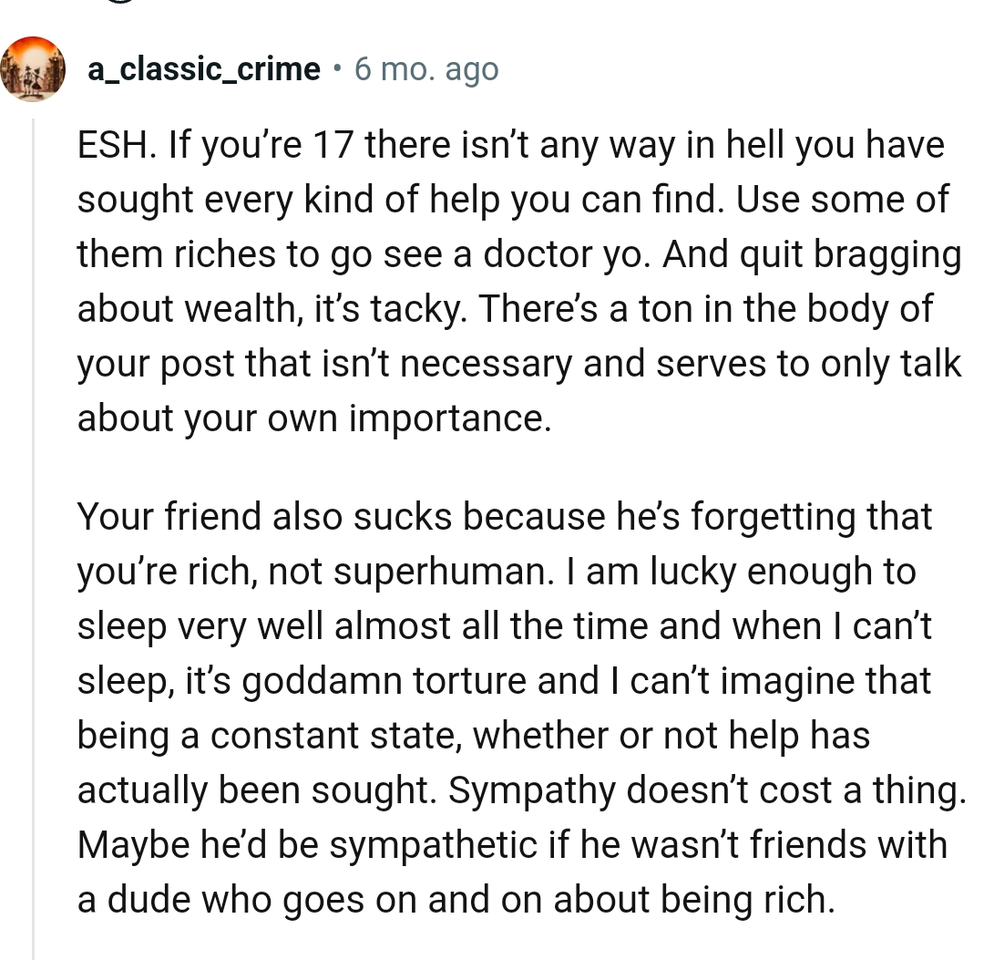 OP should quit bragging about wealth