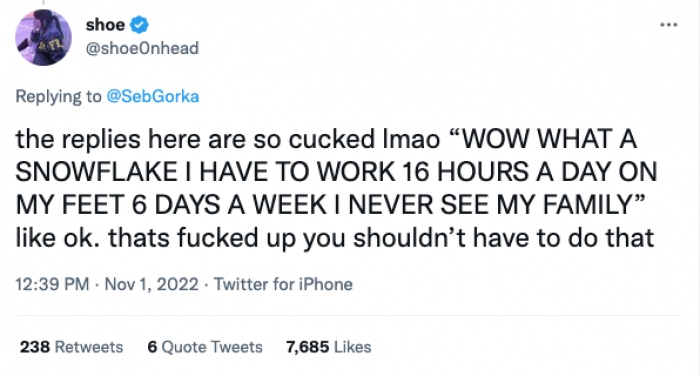 Ultimately, if he's upset about it, then it's worth being upset about. He should ask for fewer hours, though, or try to give up shifts to find balance.