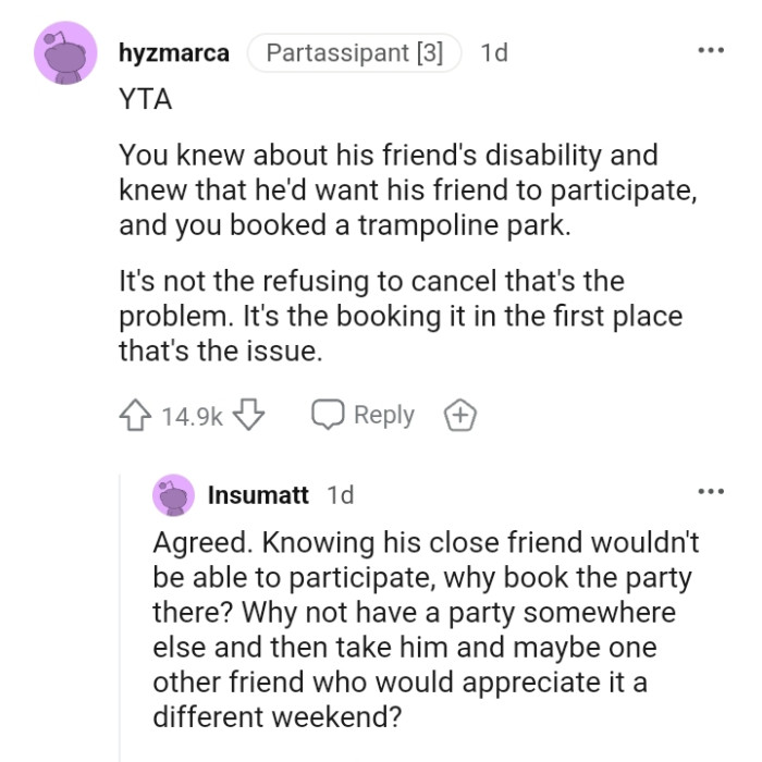 It's not the refusal to cancel, but the booking itself is where the whole problem lies