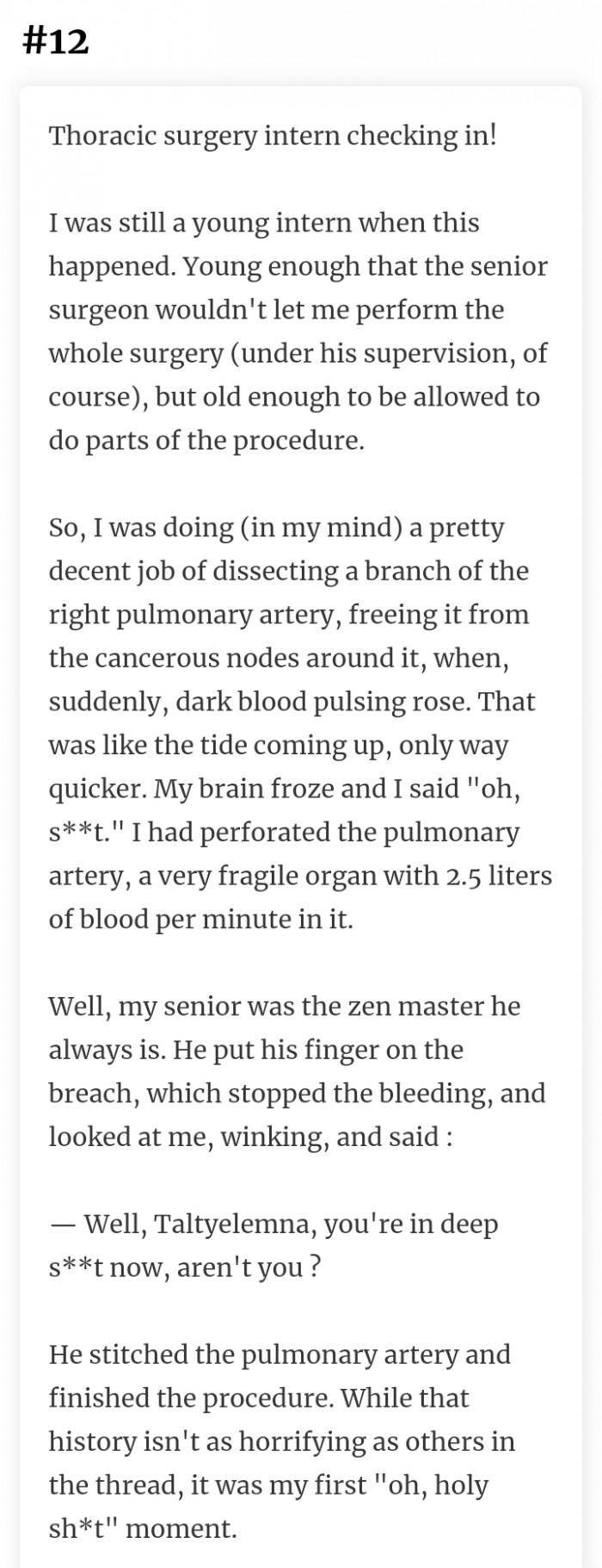 12. What a mentor you have there.