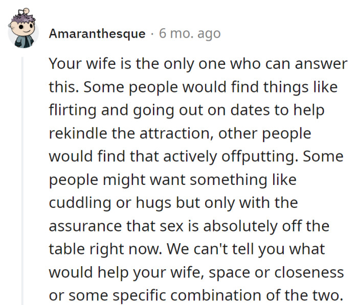 In the attraction puzzle, only the wife has the answer key. It's a personalized game—flirting or space, cuddles or a 'no-entry' sign.