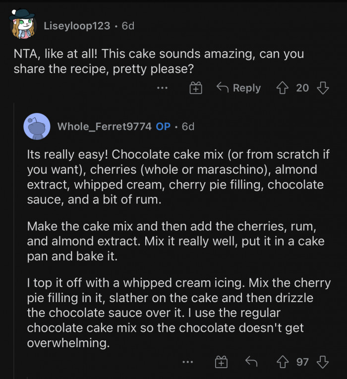 This user asked OP to share his recipe, and he did!