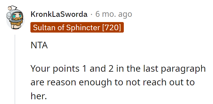Her own points 1 and 2 scream 'stay away.' It's a self-inflicted plot twist; no sequel needed!
