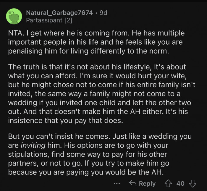 OP can't afford it; there's nothing the stepson can do about it.