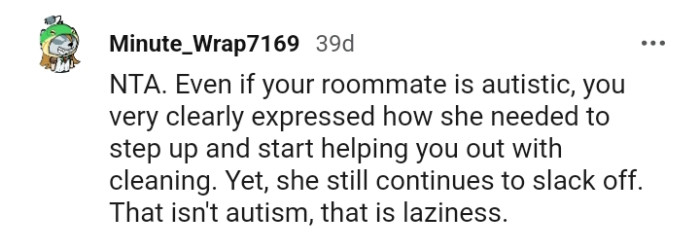 This is not autism but pure laziness