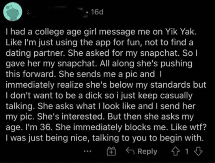 5. She asks about his age, and off she goes