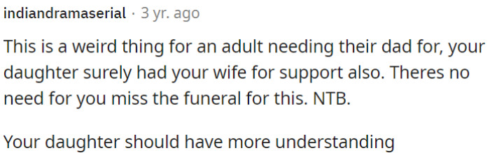 OP's daughter should be more understanding