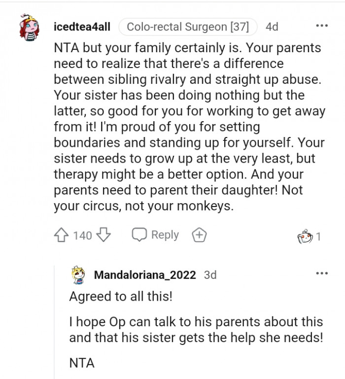 Your sister needs to grow up