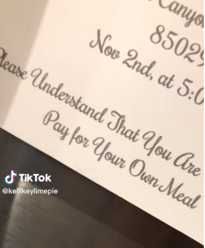 This TikToker showed off a wedding invitation that she received where the request surprised her completely.