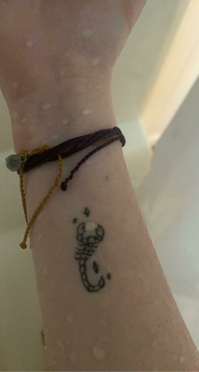 13. This Water Droplet Landed Perfectly On My Arm To Make It Look Like My Scorpion Tattoo Was Holding It