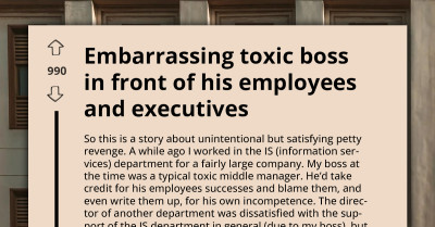 Employee Shares How They Single-Handedly Embarrassed Toxic Boss In Front Of Employees And Executives