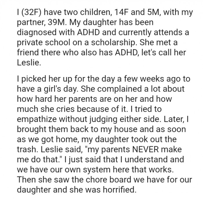 She complained a lot about how hard her parents are on her and how much she cries because of it