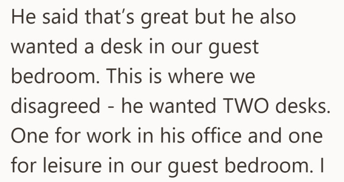 Here is where the tension starts. The request expands beyond what they had already agreed on.