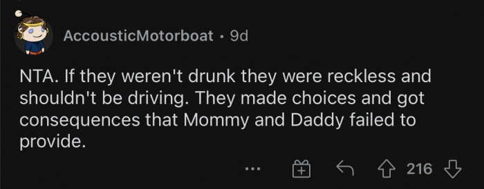 Now mommy and daddy will hear about it.