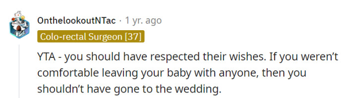 OP's baby made a grand entrance at the 