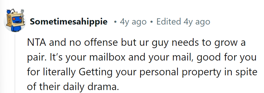 Her mailbox, her property.