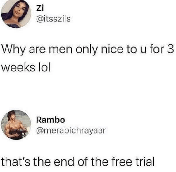 We need to be notified, though, before we agree to the free trial.