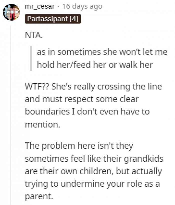 Stepmother crossing the line