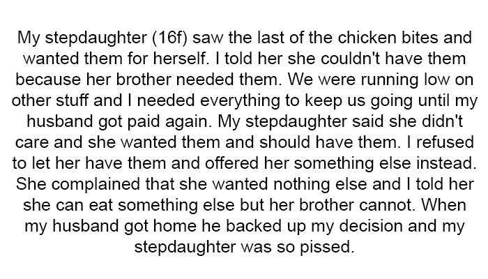 We were running low on other supplies, and I needed everything to keep us going until my husband got paid again.