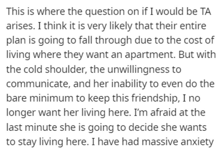 OP is now considering telling the roommate that she no longer has a choice and that she has to move out when the lease is up
