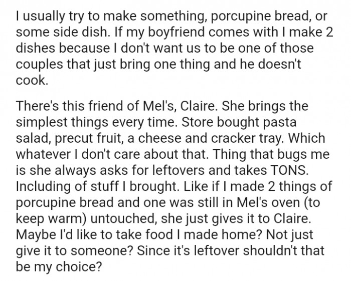 She brings the simplest things every time