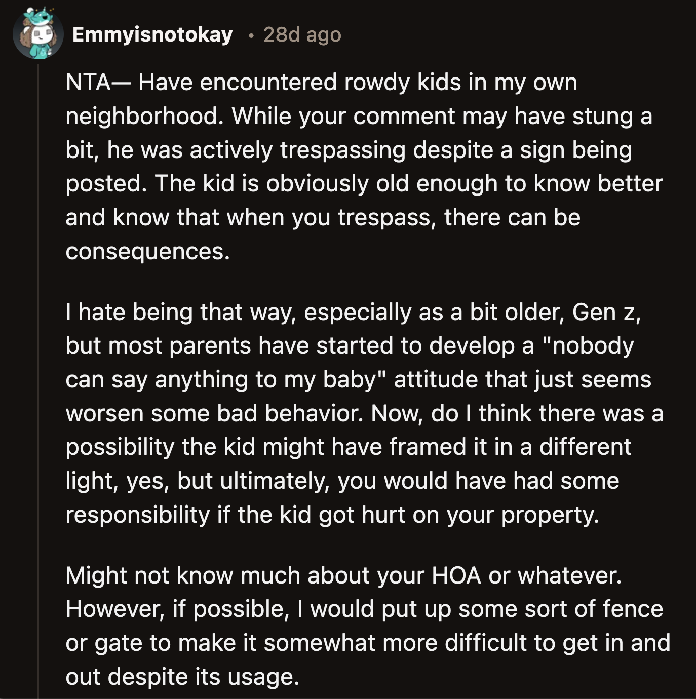 The parents were just embarrassed. They thought the reprimand was an attack on their parenting.