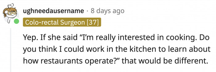 She should have listened when OP's brothers told her to slow down because she was getting ahead of herself.