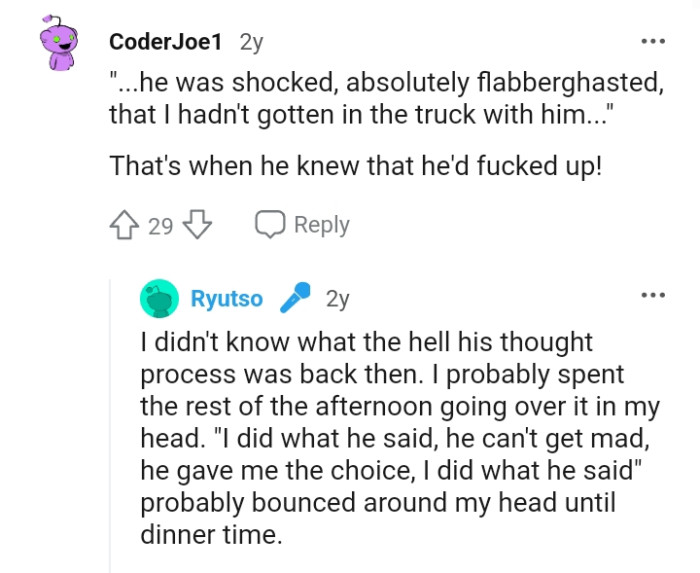 The moment he knew he messed up