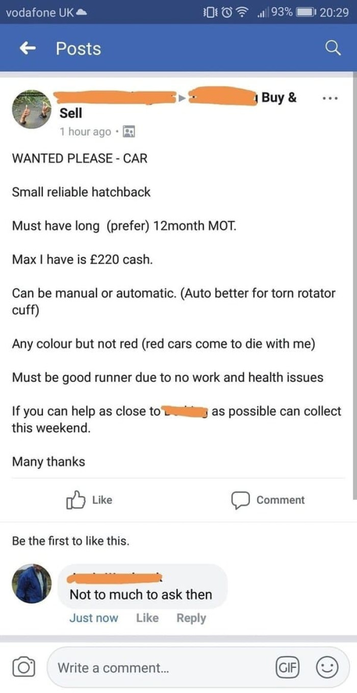 3. Not too much to ask