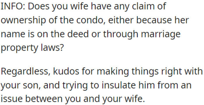 It's commendable for OP to prioritize his relationship with his son and keep him out of his dispute with his wife.