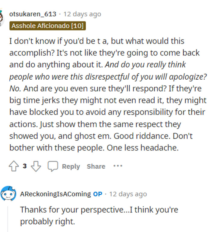 We Think That This Comment Is Probably Right Because There's No Reason to Really Push for the Problem to Get Solved When They've Already Moved Out.