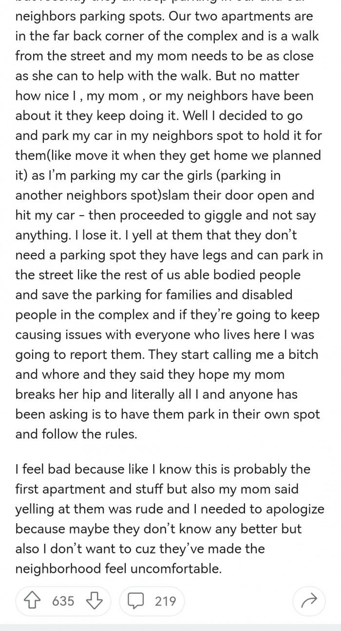 2. These new neighbors are not following the parking rule.